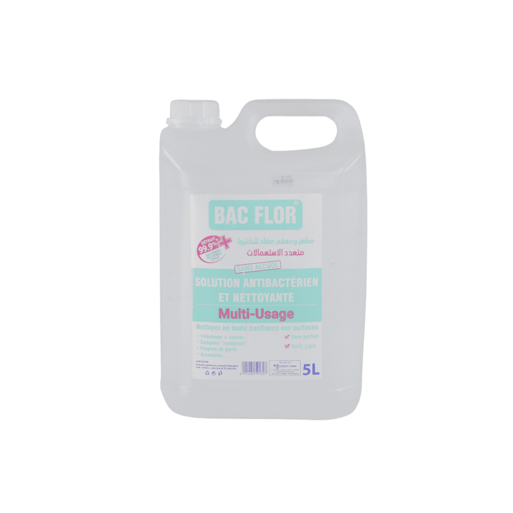 BAC FLOR – Solution Antibactérienne et Nettoyante Multi-Usage (5 Litres)